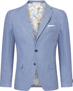 Koop Colbert linnen katoen pepita ruitje Henk ter Horst Blauw voor slechts € 125,97 bij Henk ter Horst herenmode