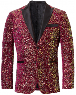 Koop Henk ter Horst Velours velvet fluweel parels iriserend glanzend glitter tuxedo jacket smokingcolbert met opgesneden revers Rood voor slechts € 132,97 bij Henk ter Horst herenmode