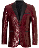 Koop Henk ter Horst Feestcolbert uni patroon paillet iriserend glanzend glitter tuxedo jacket smokingcolbert met opgesneden revers Bordeaux voor slechts € 132,97 bij Henk ter Horst herenmode